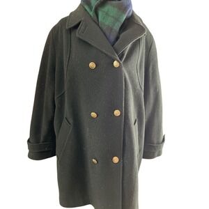 VTG Mackintosh navy pea jacket metal buttons coat made in‎ USA cape style XL Y2k